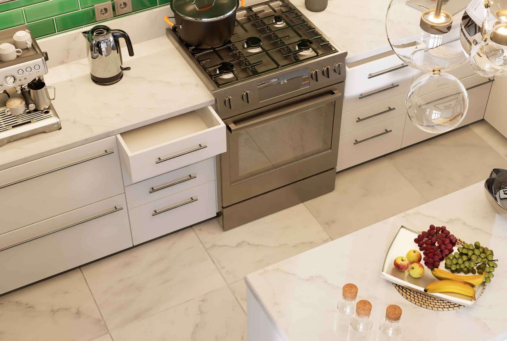 Marble Kitchen Worktops & Countertops - Ibiza White