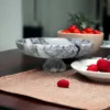 Lila Mermer Meyve Kasesi <br><span class="ata_title">Cilalı & Honlu</span> 3 Lilac-Marble-Fruit-Bowl