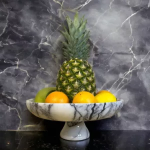 Lila Mermer Meyve Kasesi <br><span class="ata_title">Cilalı & Honlu</span> 2 Marble Fruit centerpiece