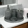 Gri Mermer Banyo Takımı-5 1 Gray Marble Bathroom Set