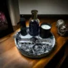Siyah Beyaz Mermer Dekoratif Tepsi 5 natural marble tray